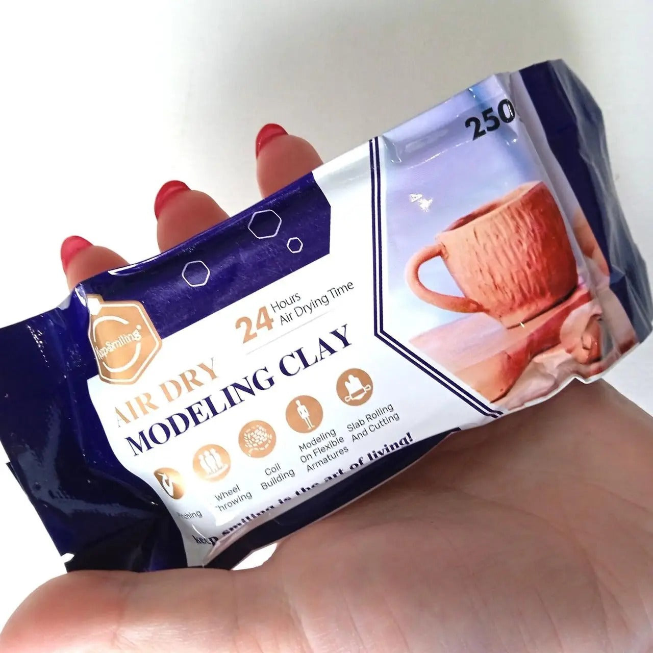 Keep Smiling Air Dry Modeling Clay – White & Brown | 250g & 500g