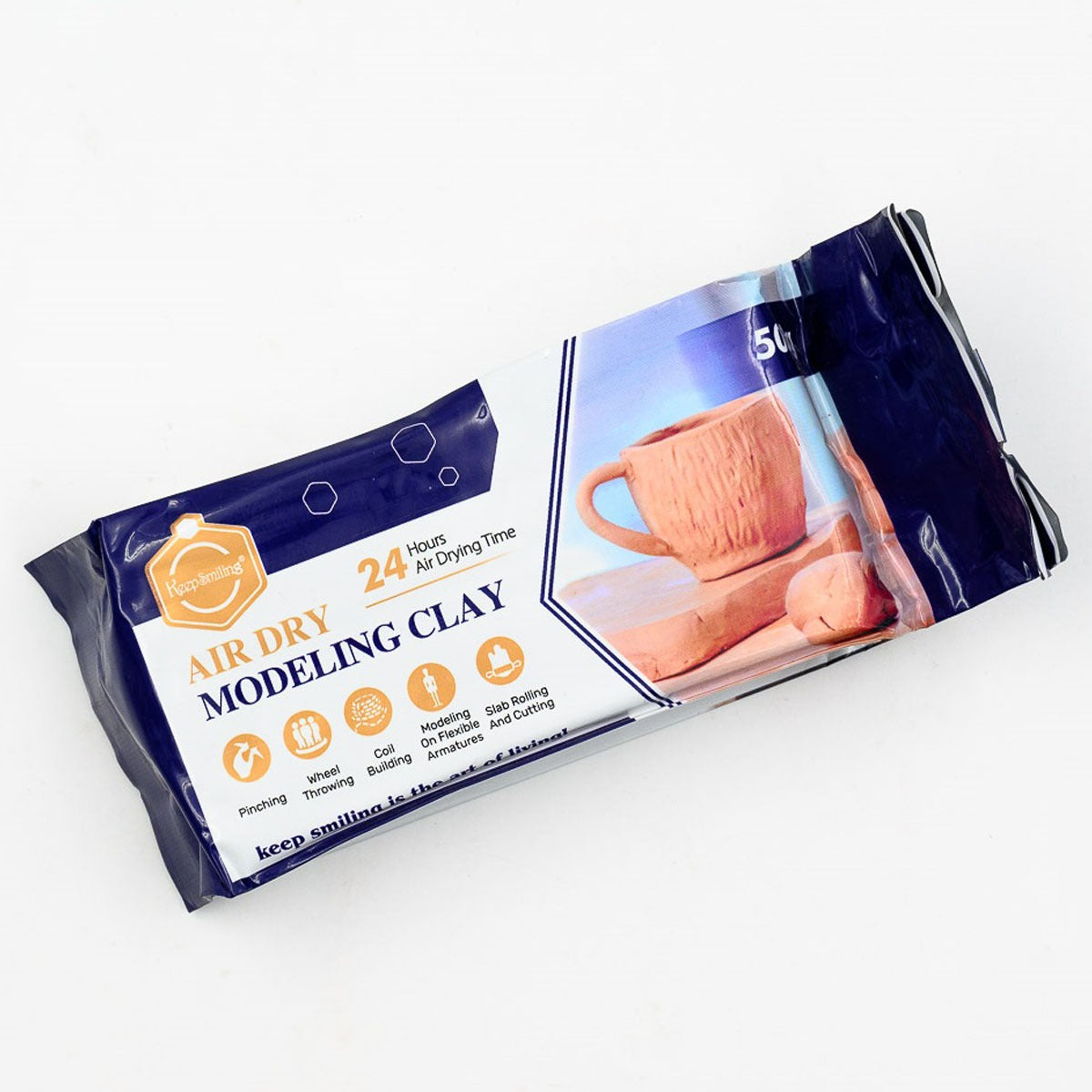 Keep Smiling Air Dry Modeling Clay – White & Brown | 250g & 500g