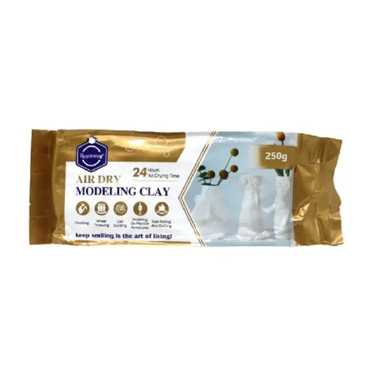 Keep Smiling Air Dry Modeling Clay – White & Brown | 250g & 500g