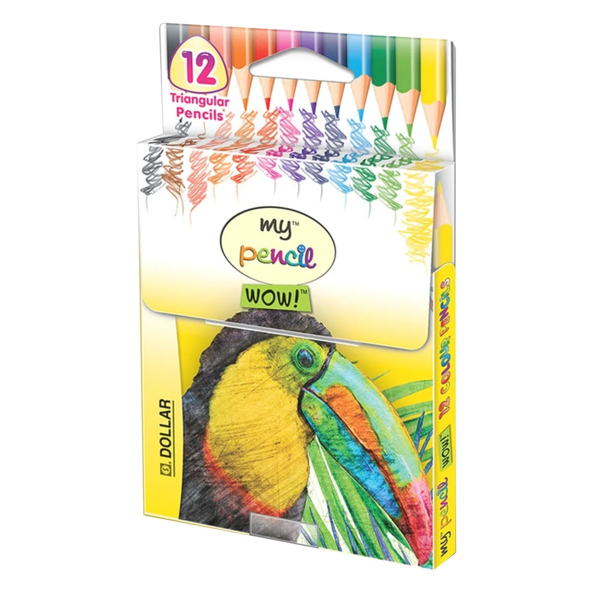 Dollar My Pencil WOW! Triangular Colour Pencils – 12 Pcs (Half) & 12 Pcs (Full)