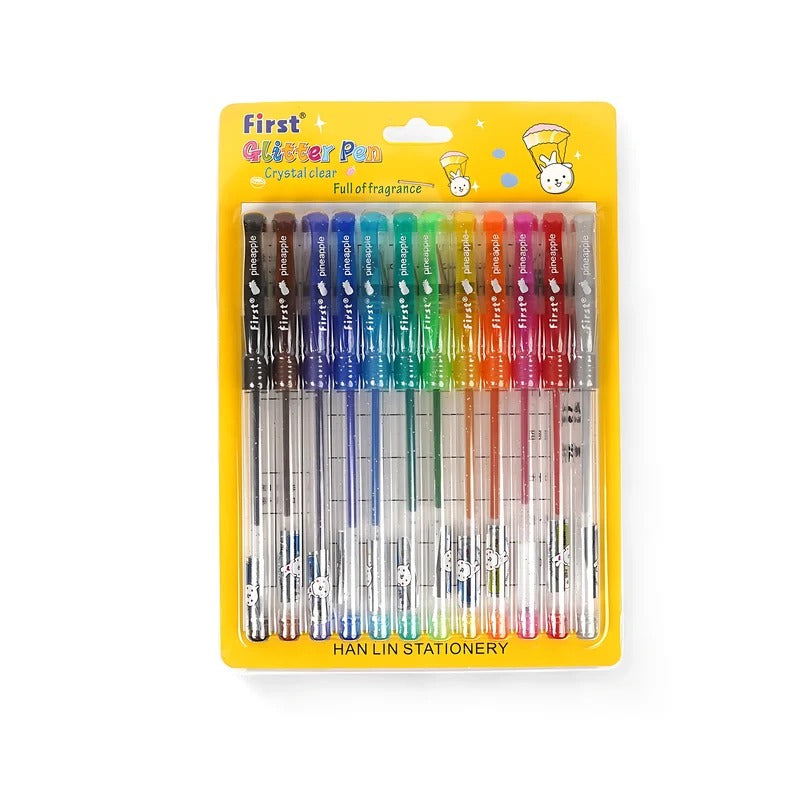 Glitter Pen Set – 7 Pcs & 12 Pcs | Colorful Glitter Gel Pens for Writing, Drawing & Craft