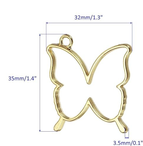 Butterfly Shaped Pendants Resin Pressed Flower Craft Bezels Crafts, Apply to DIY Making 1pc