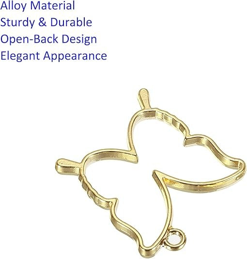 Butterfly Shaped Pendants Resin Pressed Flower Craft Bezels Crafts, Apply to DIY Making 1pc