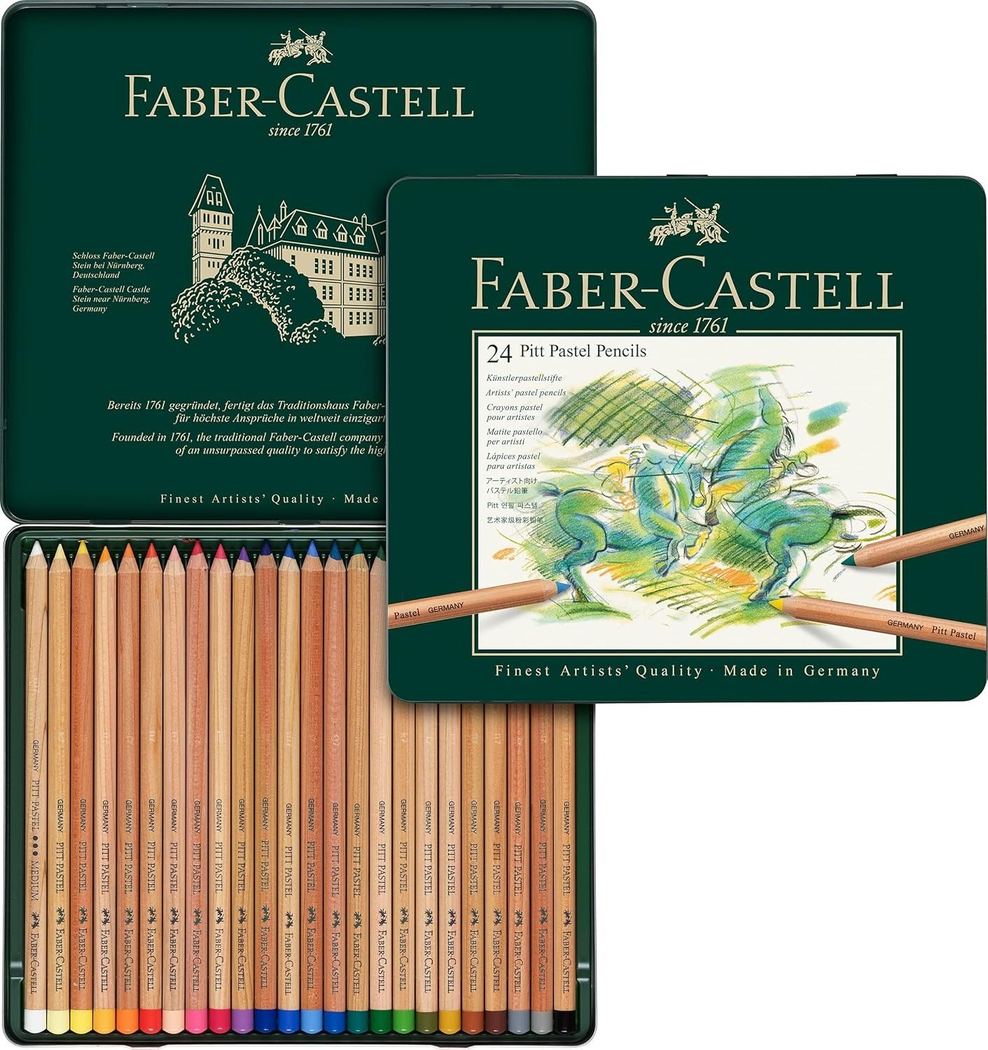 Faber-Castel Pitt Pastel Pencils in A Metal Tin FC112124 (24 Pack)