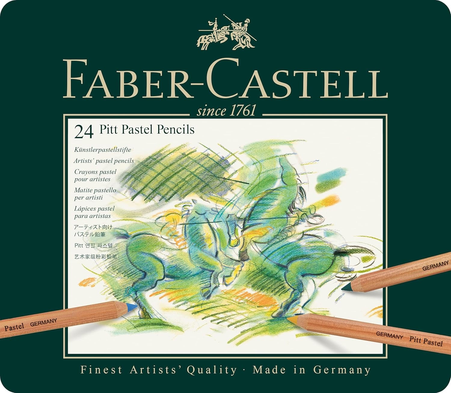 Faber-Castel Pitt Pastel Pencils in A Metal Tin FC112124 (24 Pack)