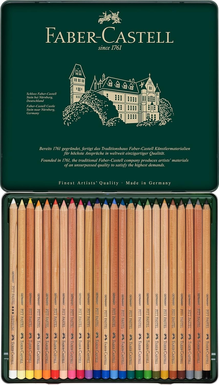 Faber-Castel Pitt Pastel Pencils in A Metal Tin FC112124 (24 Pack)