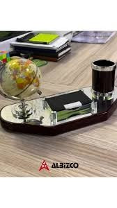 Desktop Organizer with Globe, Pen Holder & Card Stand – Office Decoration Gift Set (32x15x13 cm)