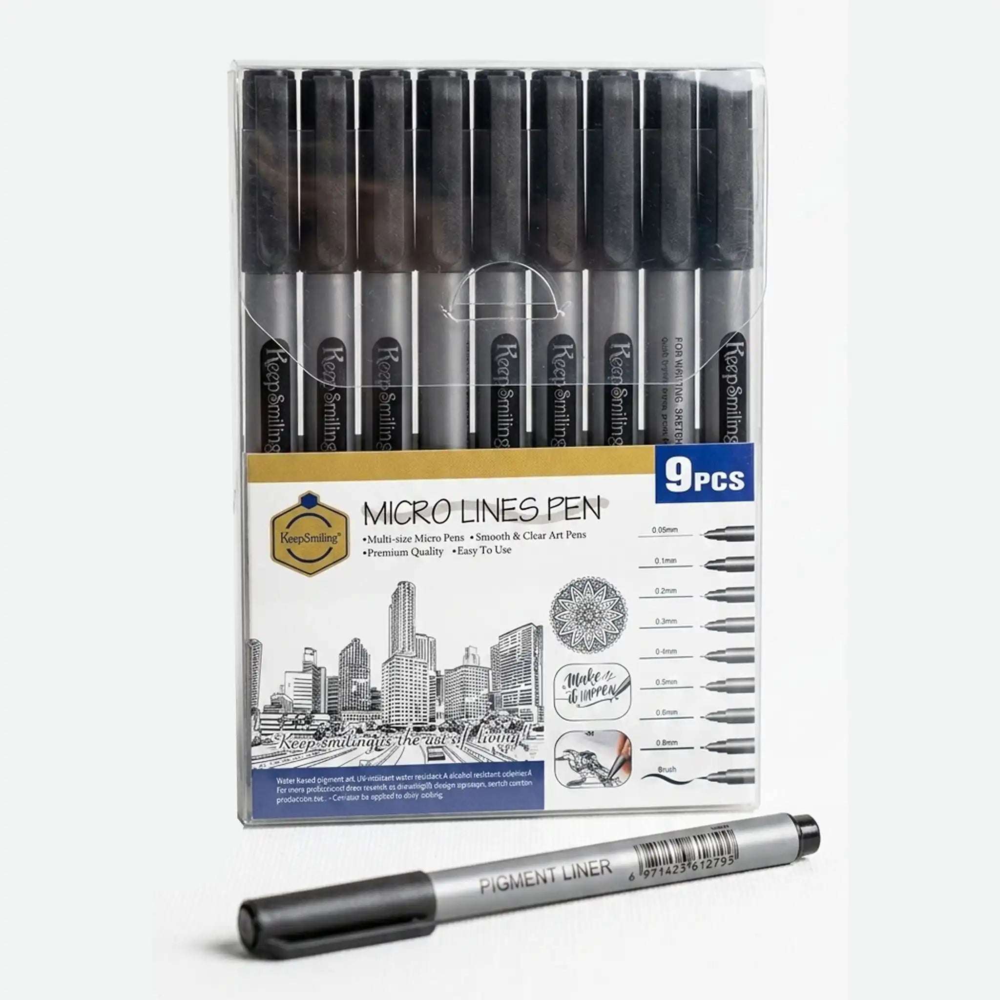 Micro Lines Pen (9Pcs) 80501-9 - Keep Smiling