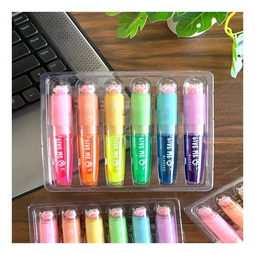 Large Capacity Liquid Ink Based Highlighter pack of 6