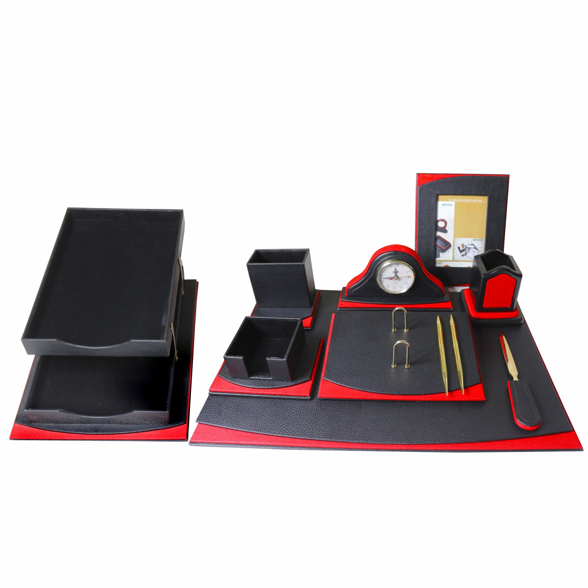 Sensa Luxury Executive Wooden Table Organizer 10pcs Set