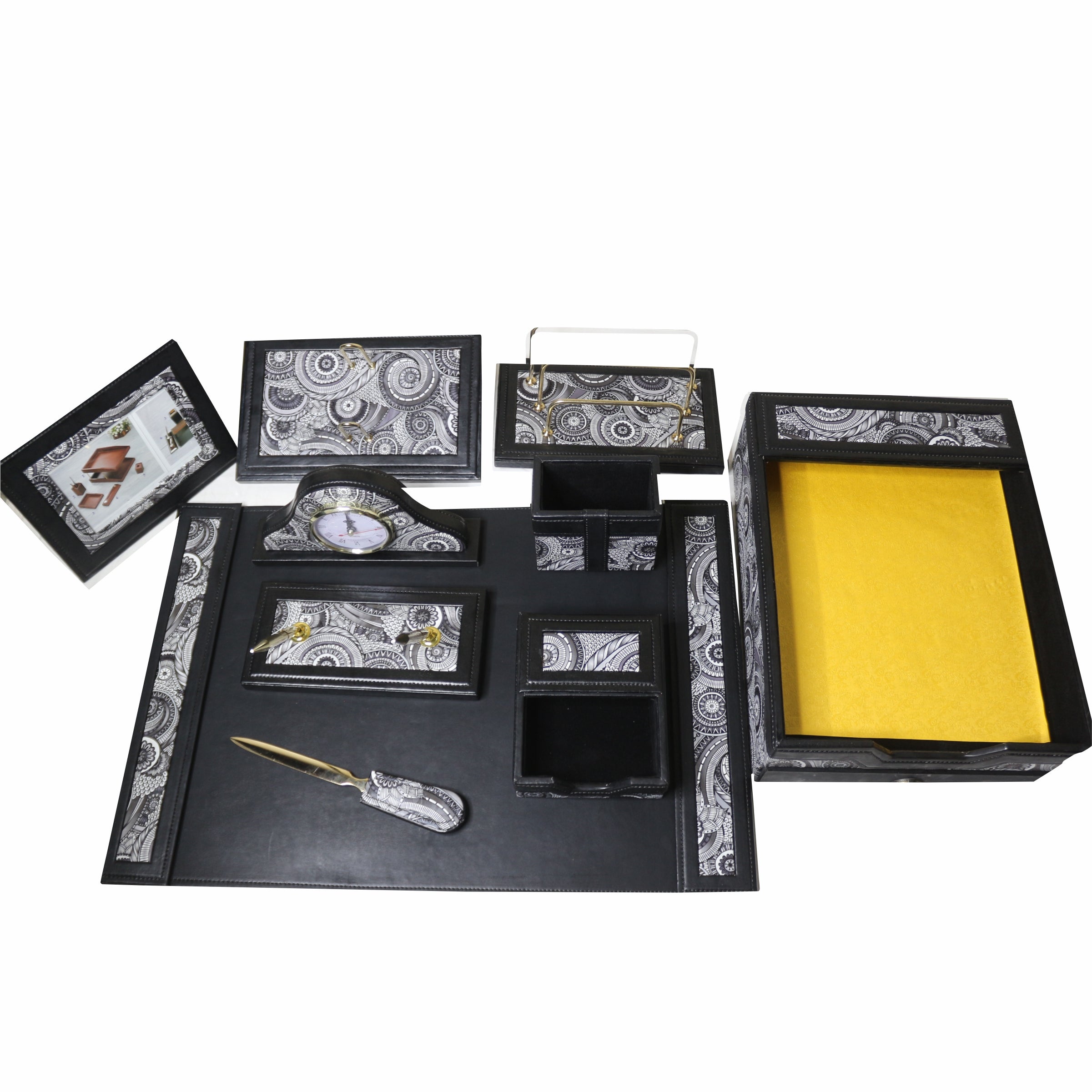 Sensa Luxury Executive Wooden Table Organizer 11pcs Set #245