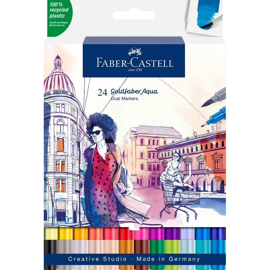Faber Castell Goldfaber Aqua Dual Marker (This item is in stock. If you’d like to order, please contact us on WhatsApp. Orders are placed there, and payment must be made in advance)