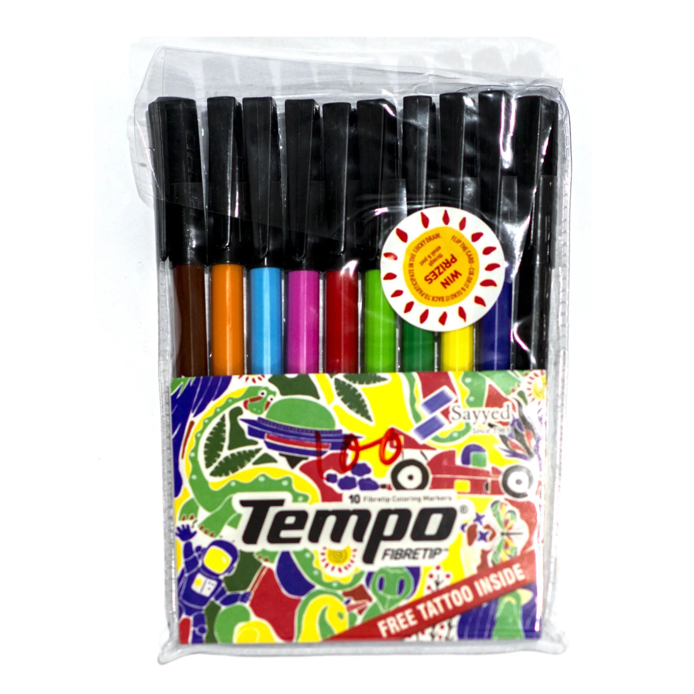 Tempo Fiber Tip Marker set 10 Colour