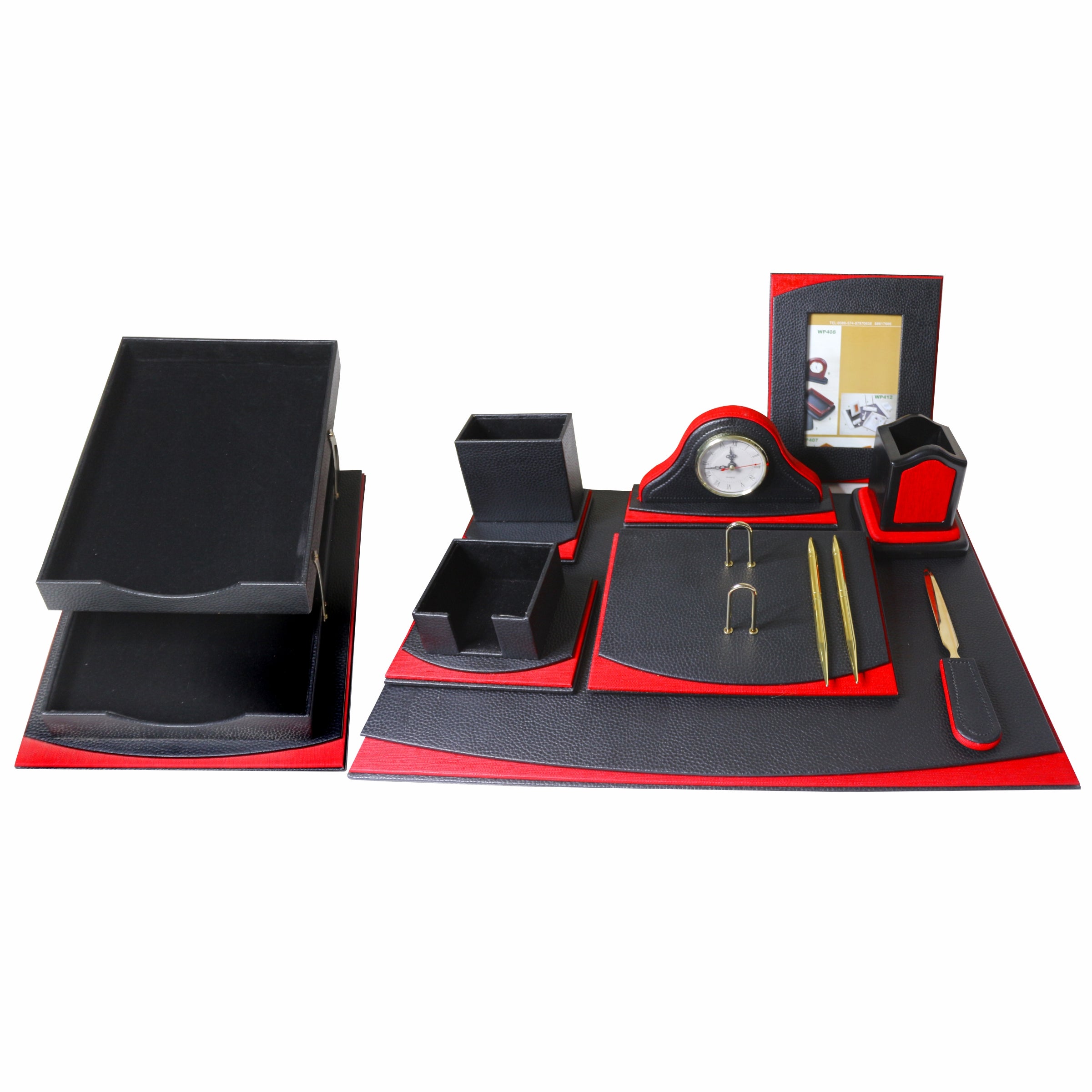 Sensa Luxury Executive Wooden Table Organizer 10pcs Set