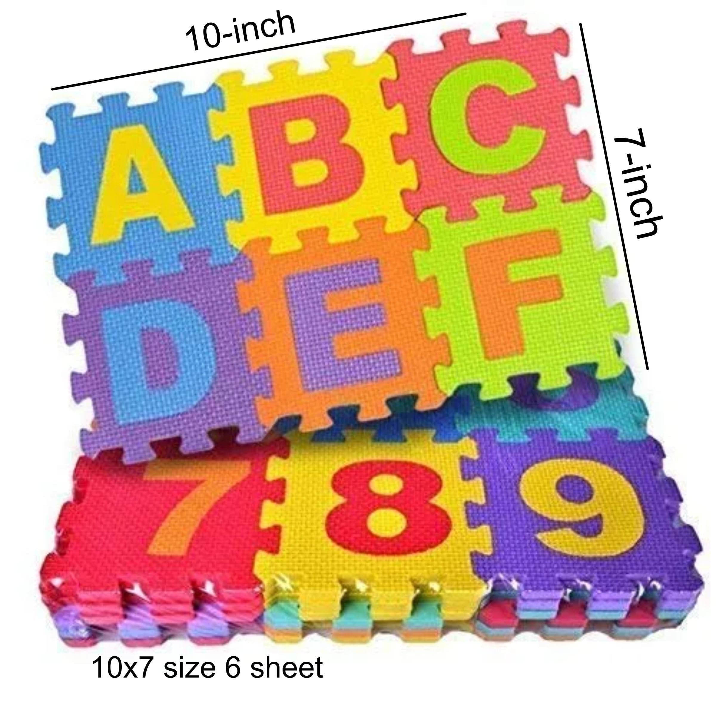 Kids Learning Eva Puzzle Foaming Mat Alphabet And Numbers 6pcs Set