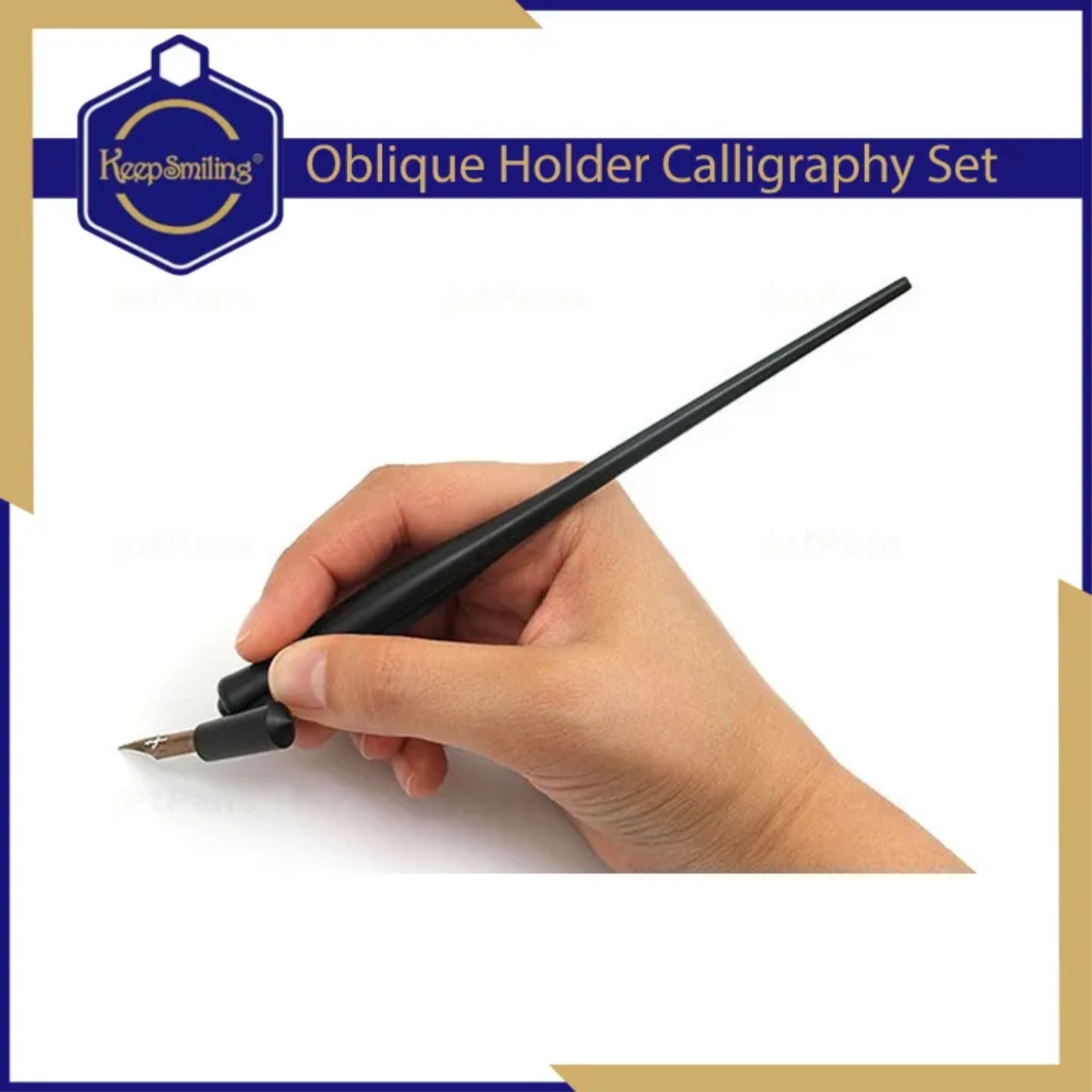 Keep Smiling Oblique Calligraphy Pen with 5 Nibs