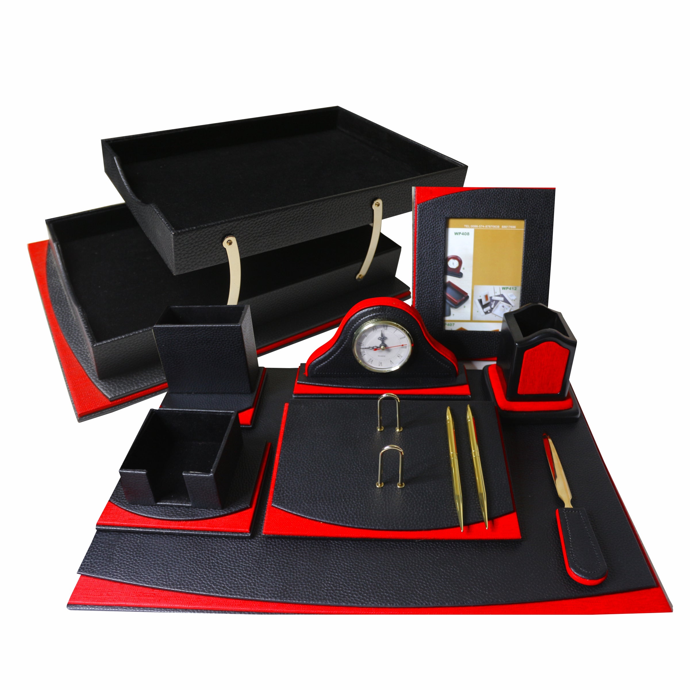 Sensa Luxury Executive Wooden Table Organizer 10pcs Set