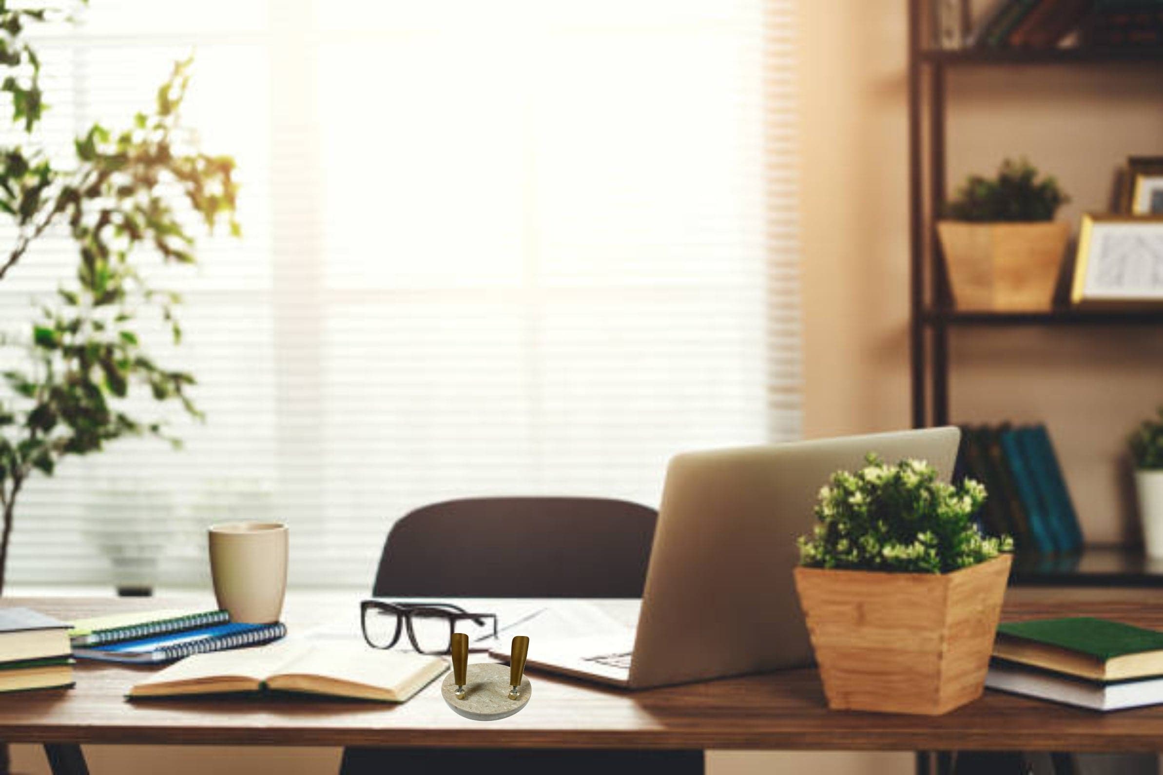 Pen Holder Marble Gol - Cream -4x4