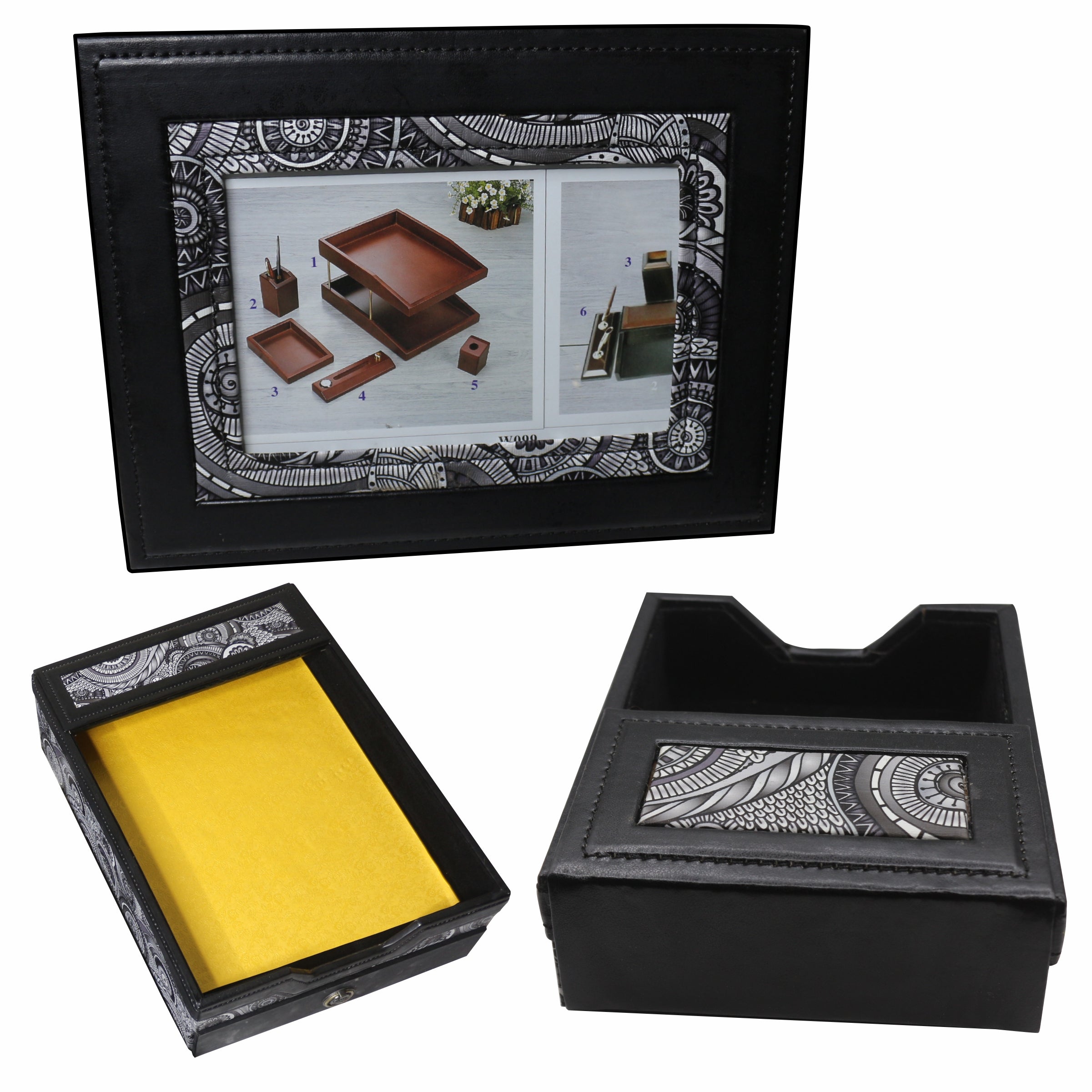 Sensa Luxury Executive Wooden Table Organizer 11pcs Set #245