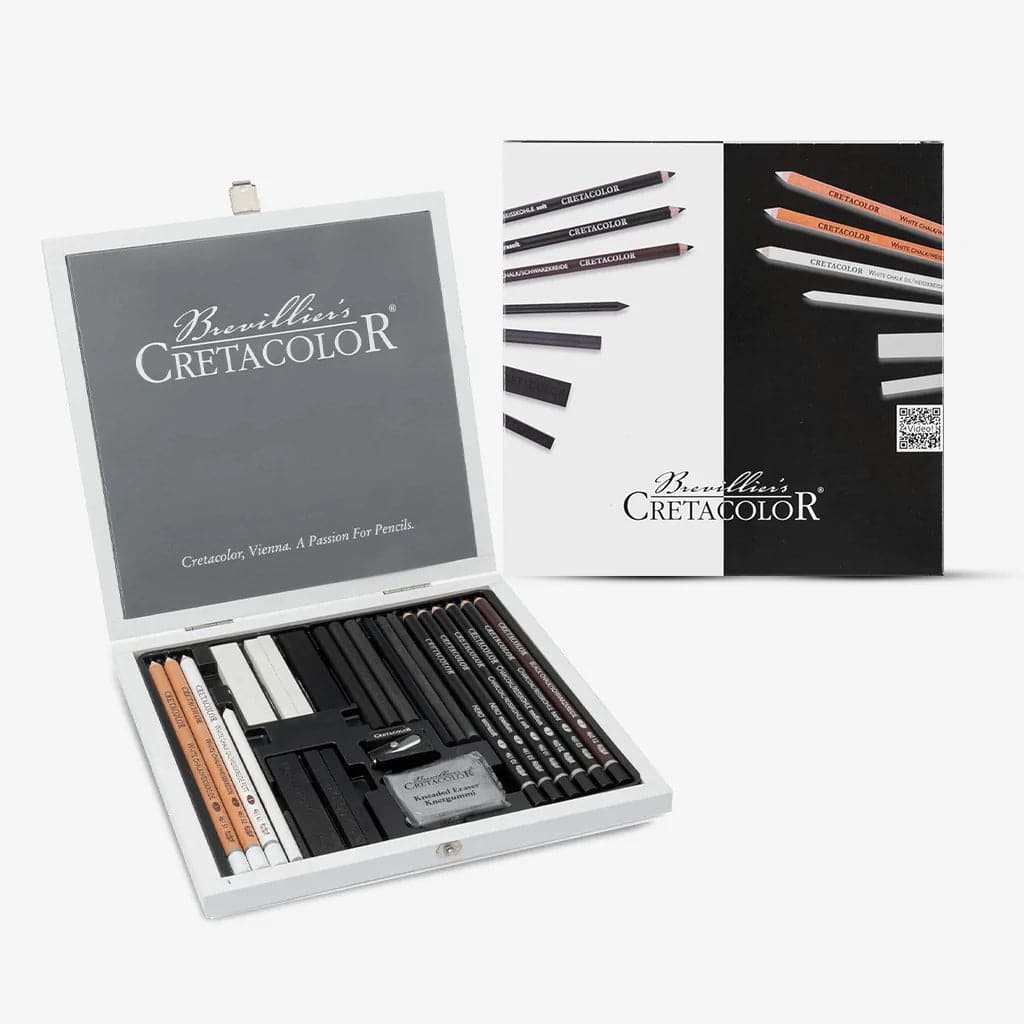 Cretacolor　25　Charcoal　Black　White　of　Drawing　Set