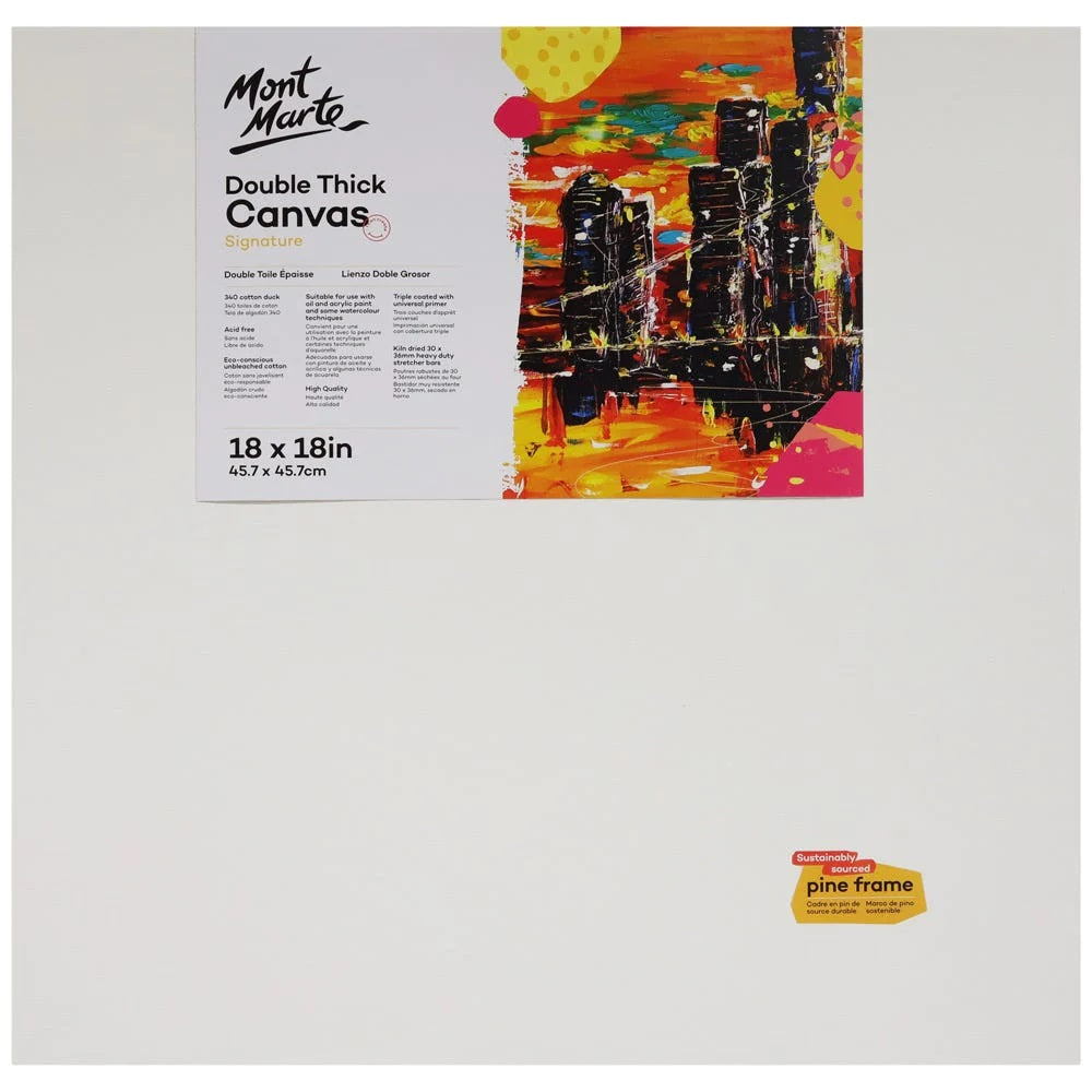 Mont Marte Artist Canvas Pine Frame Double Thick Signature