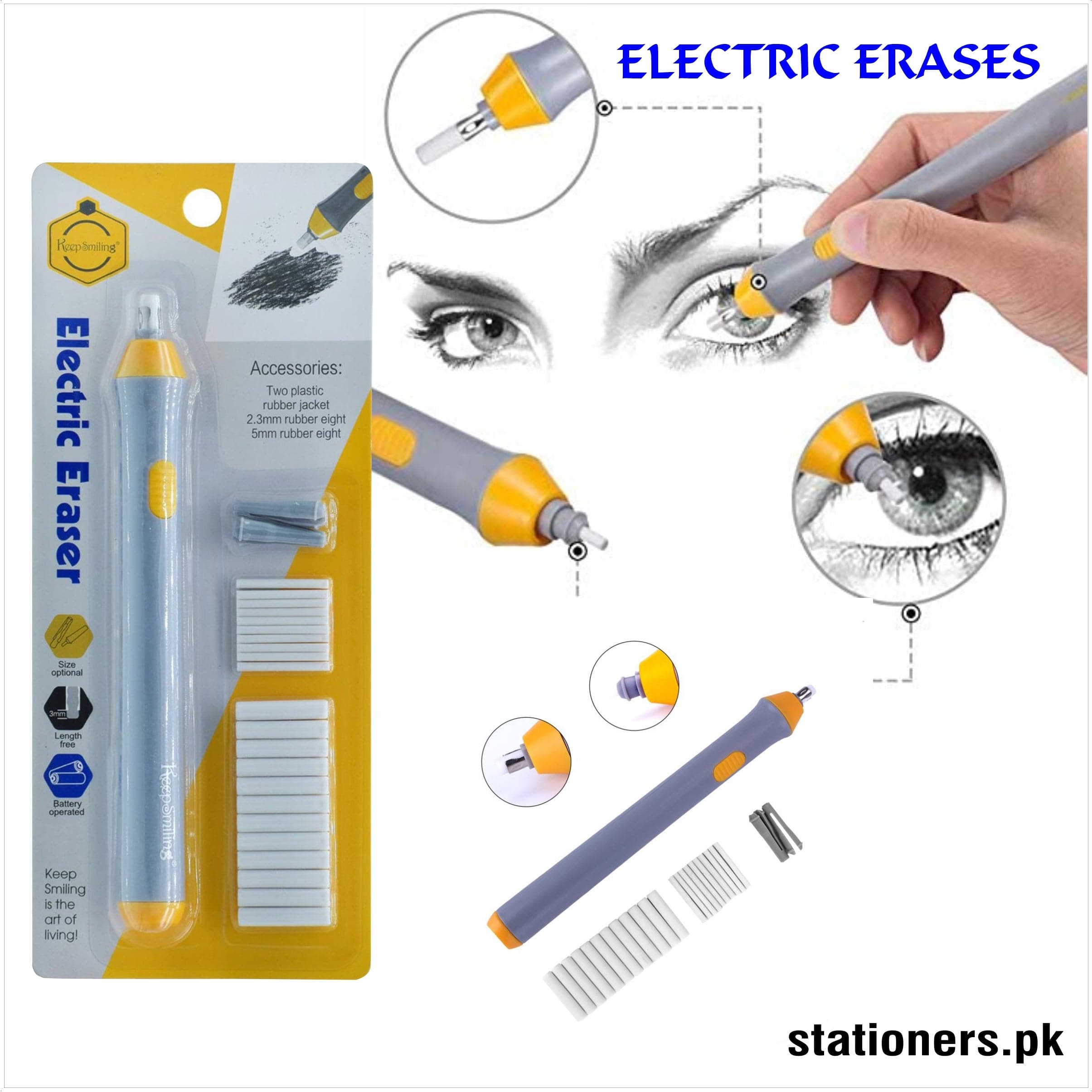 Deli Electric Eraser Pencil Drawing Mechanical Cute Kneaded