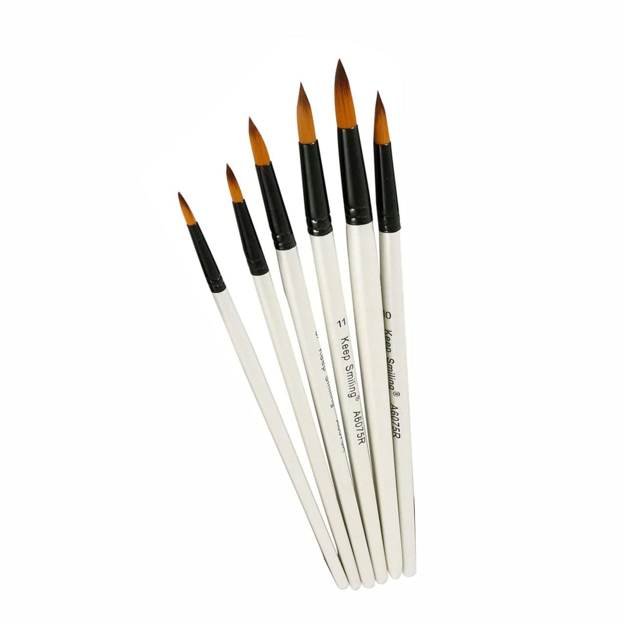 Keep Smiling Round Tip Paint Brush Pack of 6