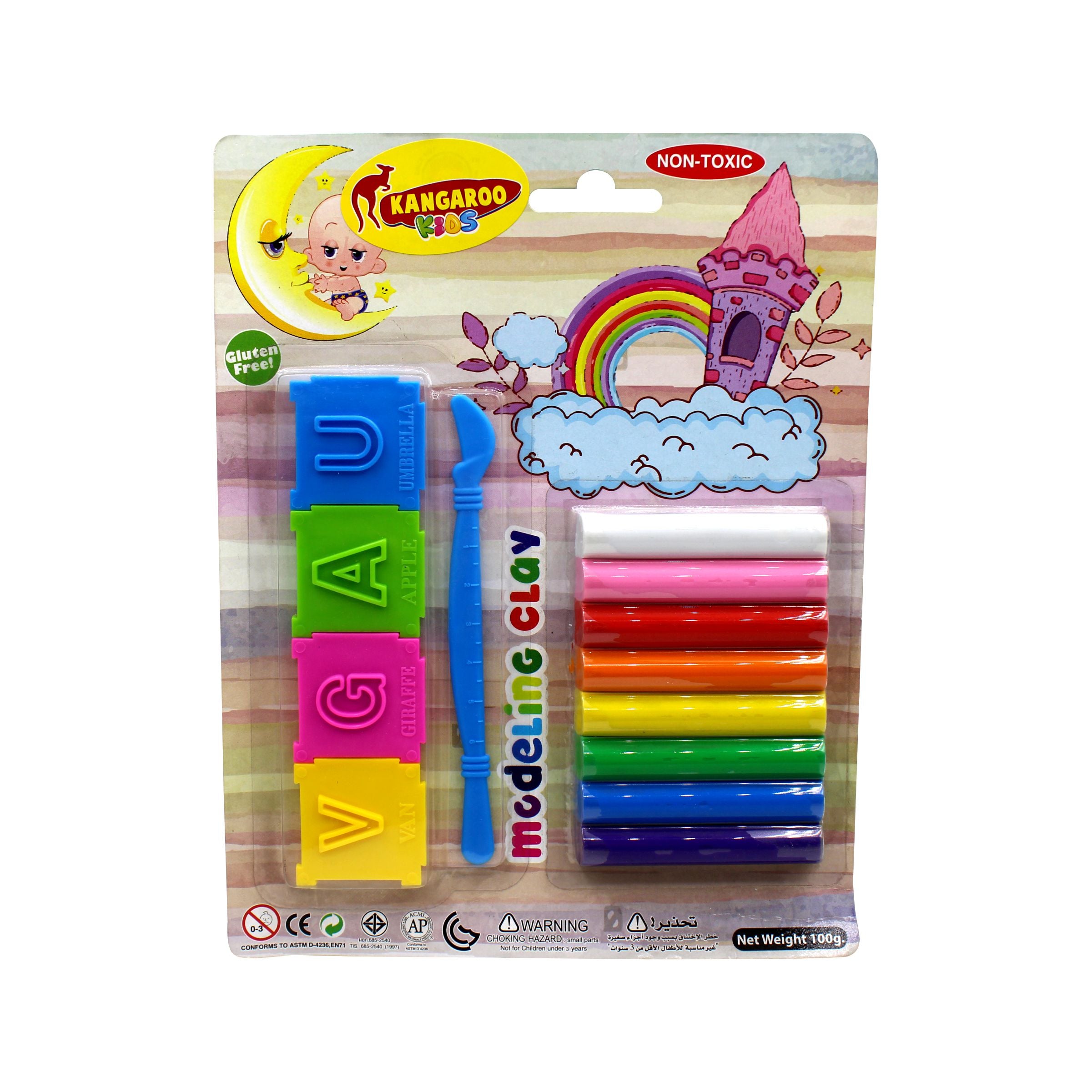 Kids Art Modeling Clay Kit, Non Toxic, Reusable, No Dry, Creativity, Fun Clay