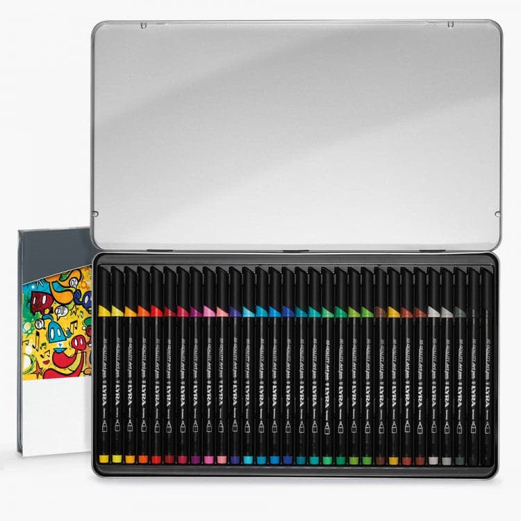 Lyra Hi Quality Art Pen Tin Box Of  30