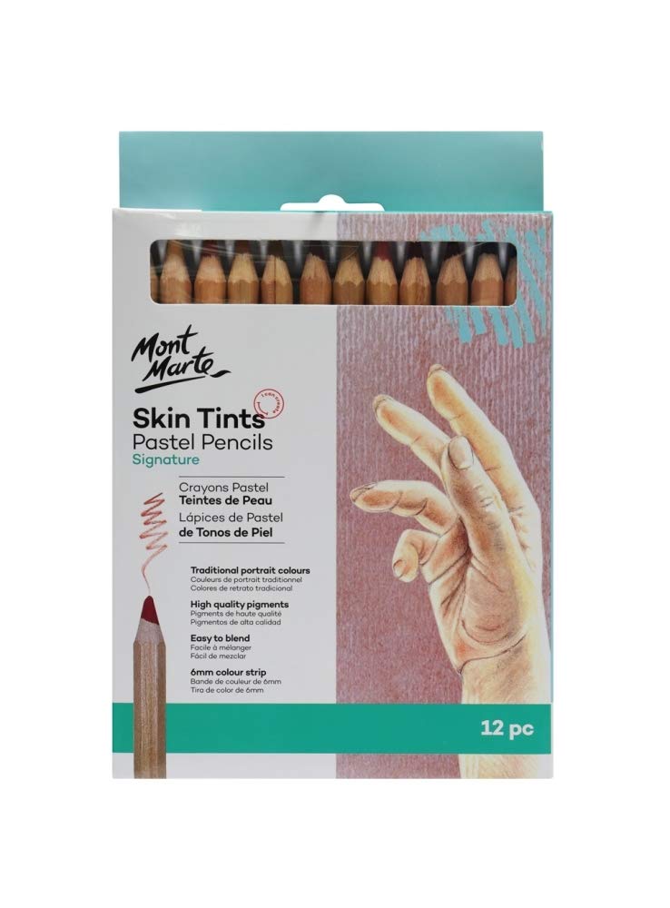 Mont Marte Skin Tints Pastel Jumbo Pencils Set of 12