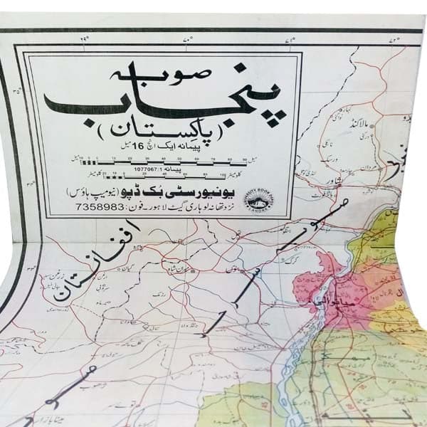 Map Punjab In Urdu 20x30inch