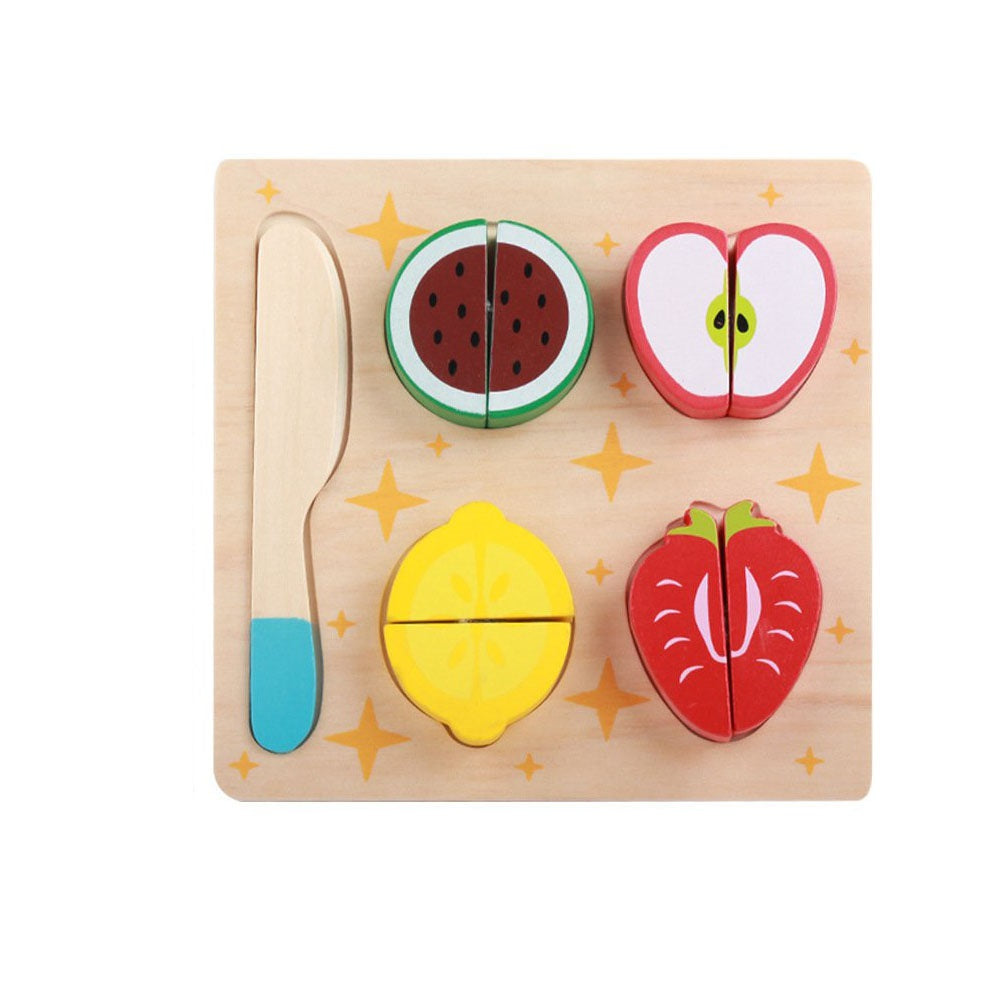 Kids Wooden Cutting Fruits Puzzle Board
