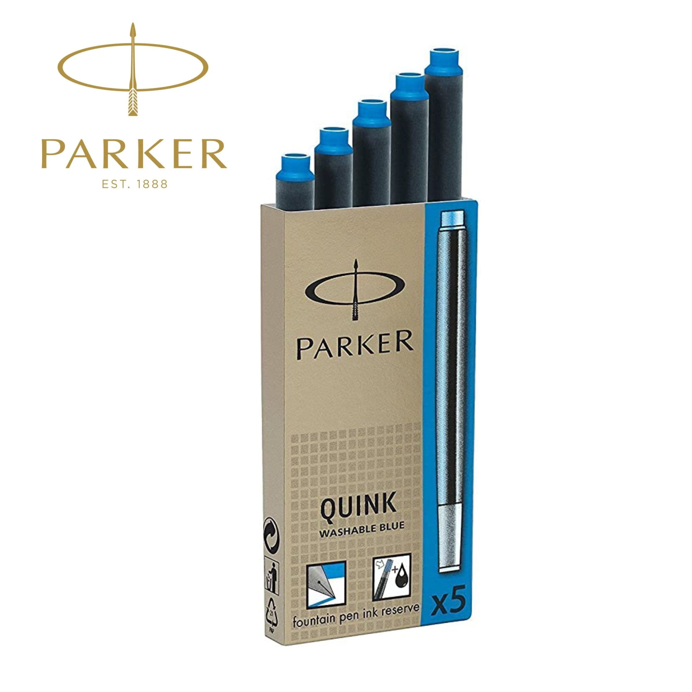 Parker Quink Ink Cartridge Pack of 5