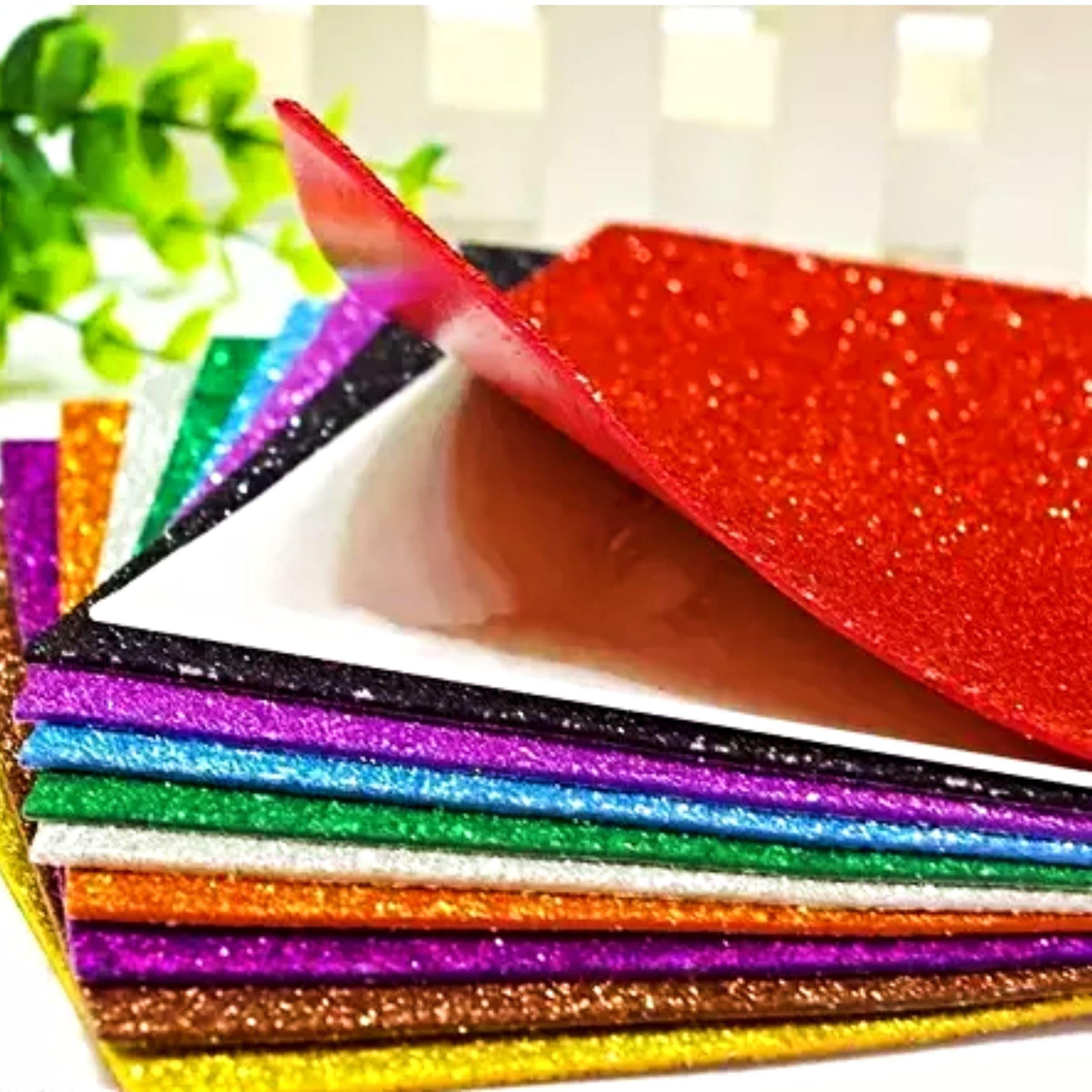 Multicolor Foaming Glitter Sheets A4 Size Pack of 10