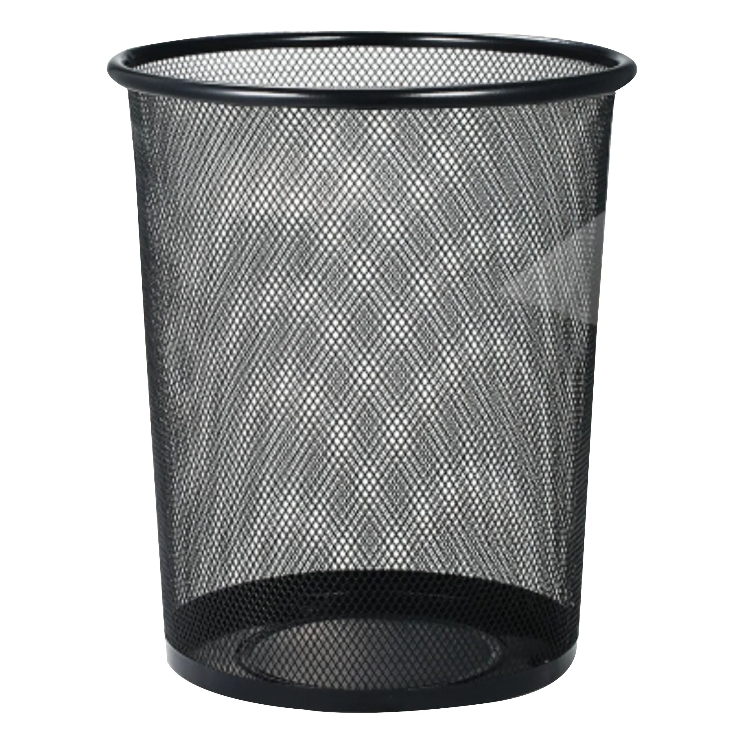 Metal Mesh Black Round Dustbin