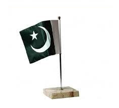 Square Marble Base Office Table Flag