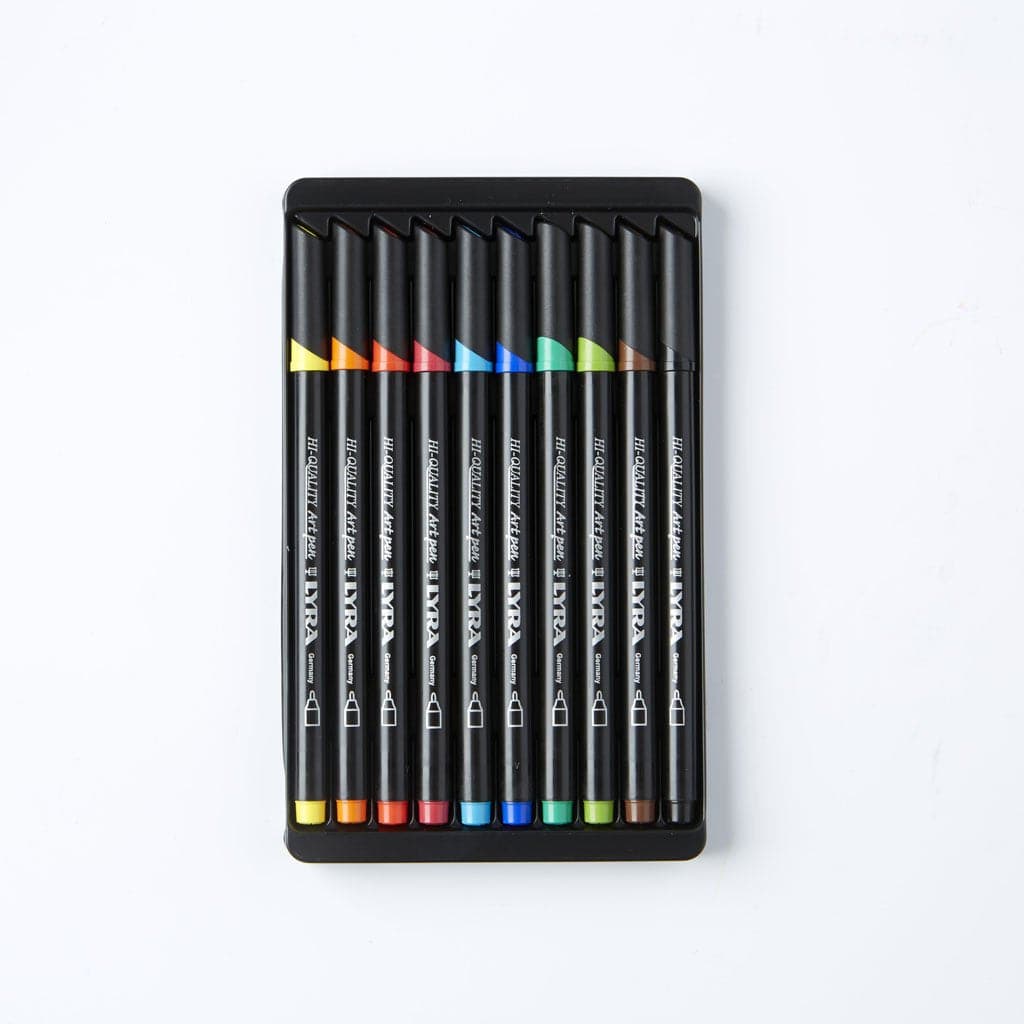 Lyra Hi Quality Art Pen Tin Box Of 10