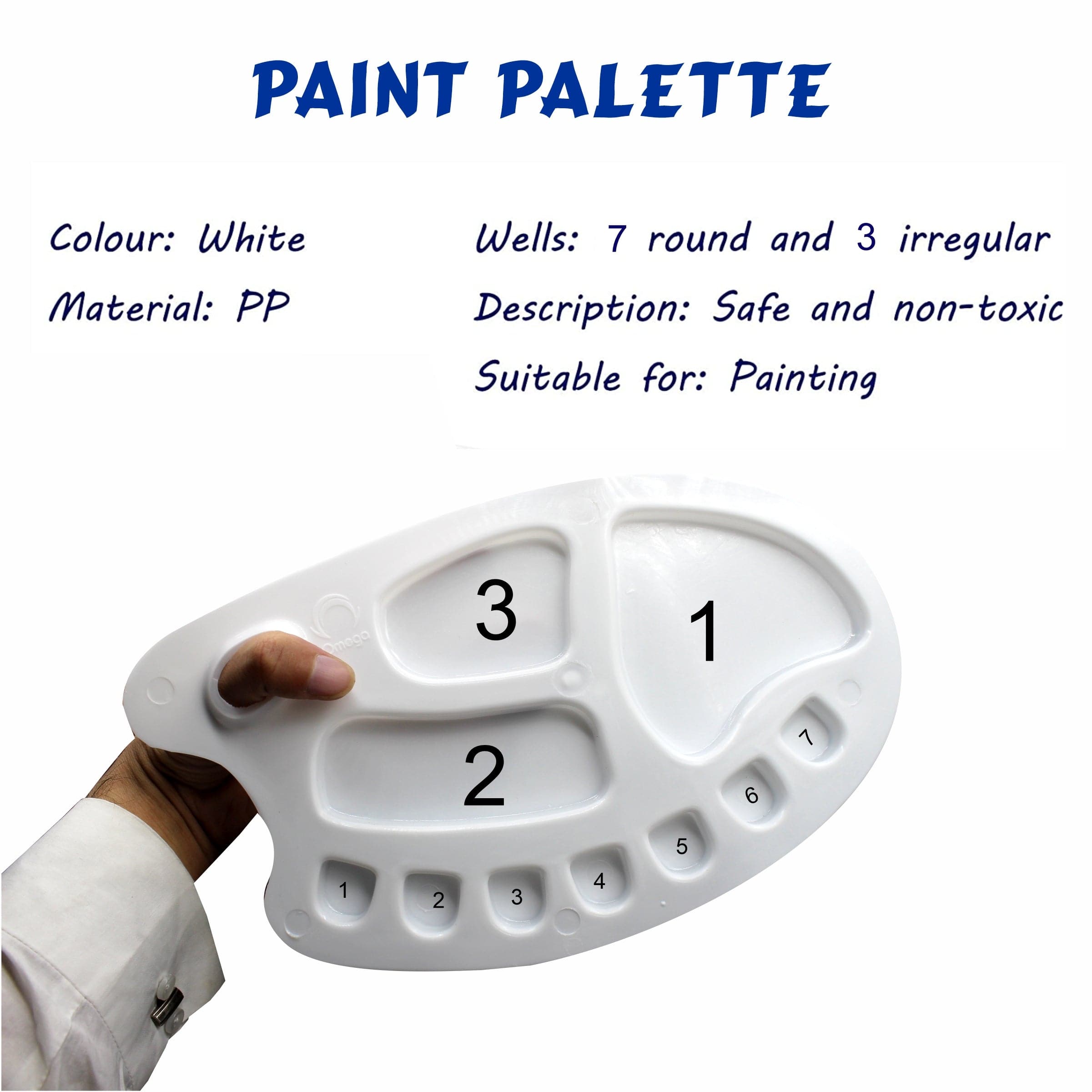 Omega Plastic Paint Palette 10 Pot Large