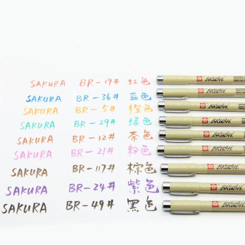 Sakura Pigma Color Brush Pen Set Of 8 Piece