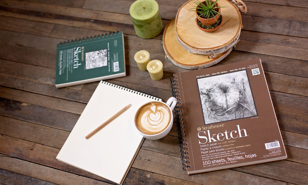 Which sketchbook papers work best for pencil, ink, watercolor, or pastel mediums?