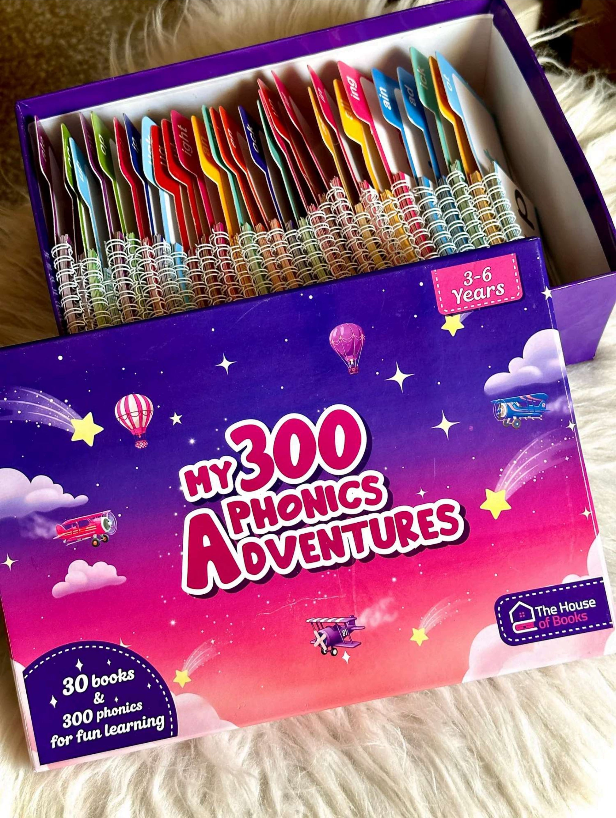300 Phonics Adventures: 30 Books Box Set for Kids