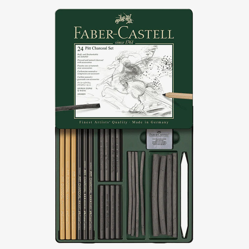 Faber Castell Pitt Charcoal Drawing Set Tin