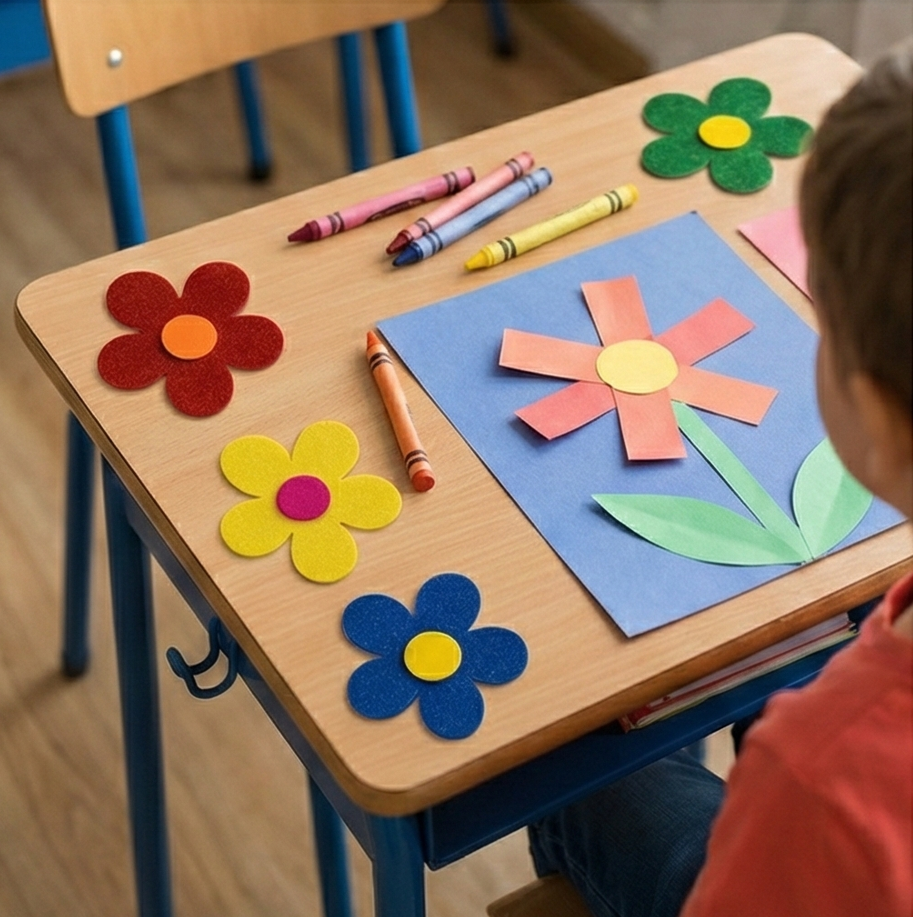 Foaming Glitter Sticker Flower