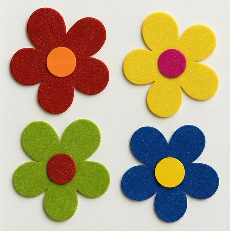 Foaming Glitter Sticker Flower