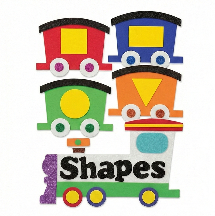 Foaming Sticker Train shapes