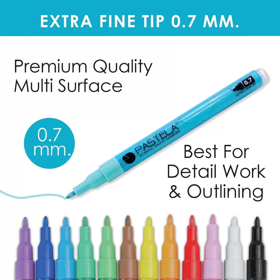 ST Pastela Metallic Acrylic Paint Marker Set Of 12 – 0.7mm