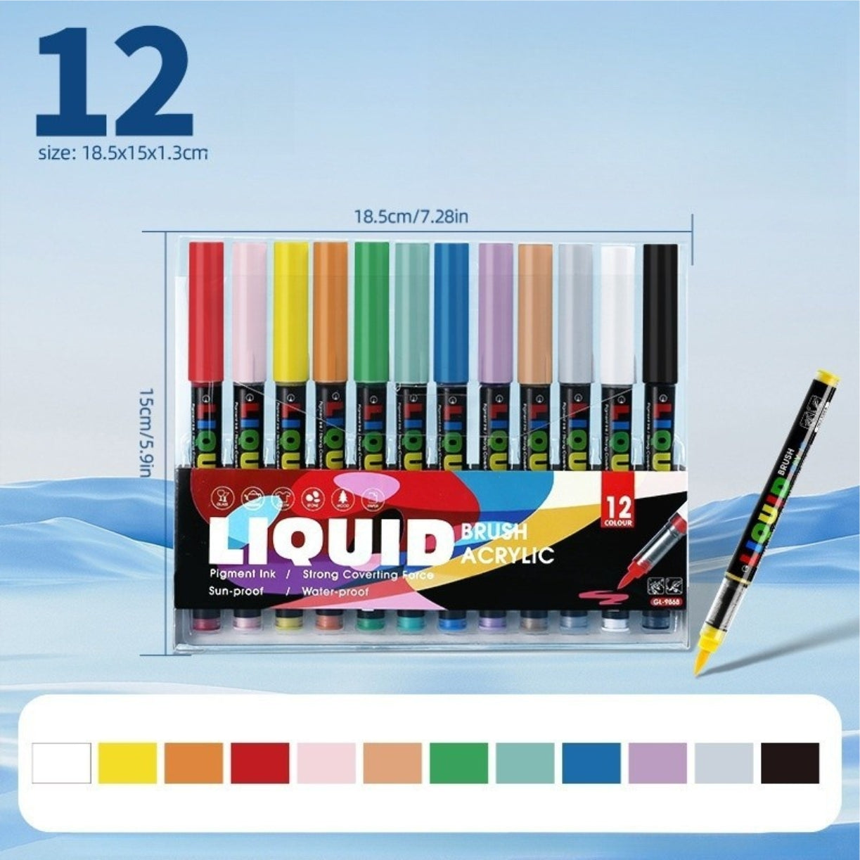 Liquid Brush Acrylic Marker Set - GL-9868