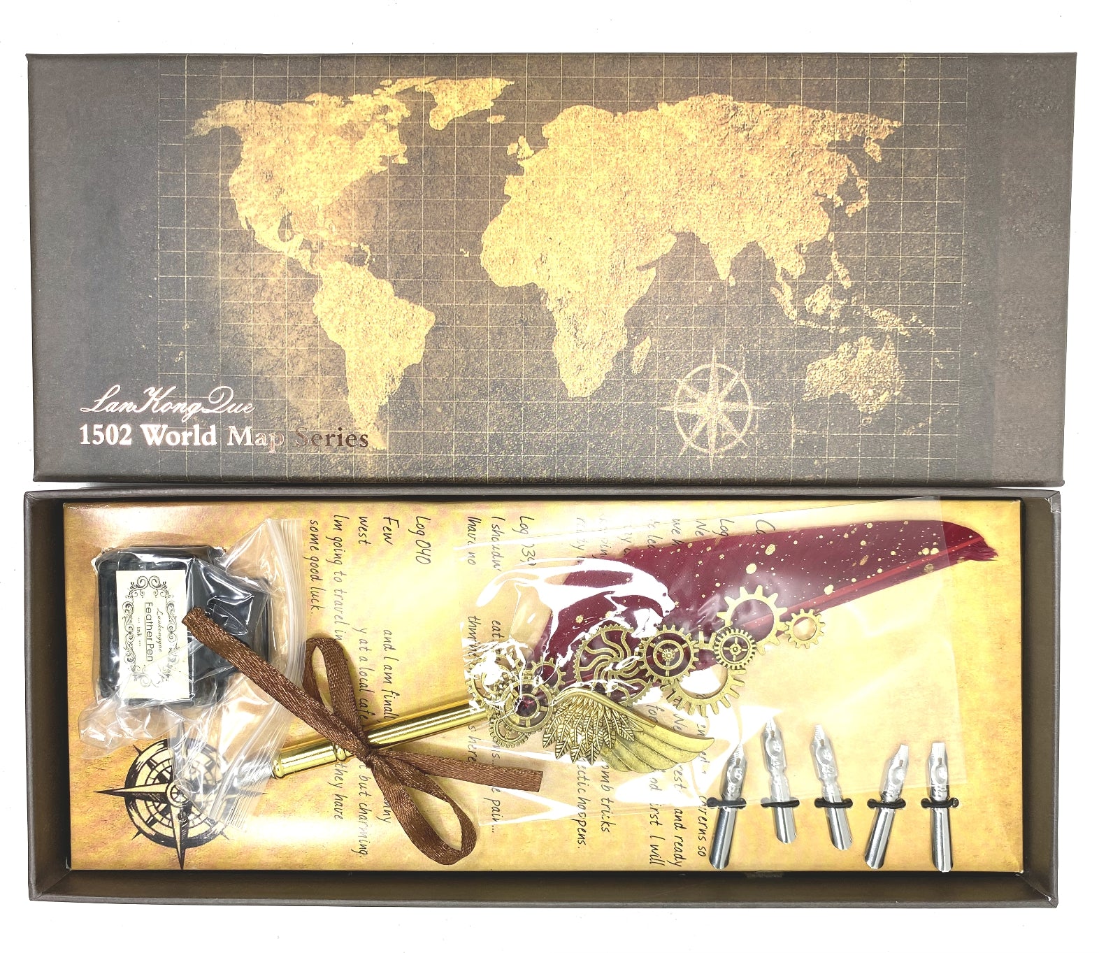 Calligraphy Pen Set with 5 Nibs & Ink Large - Multicolor