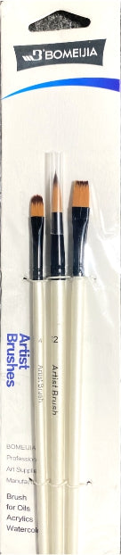 Artist Brush 3pcs Set Mix Shapes - Bomeijia