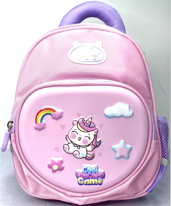 Cute Unicorn Kids' Backpack – Pink, Lightweight, Durable, Multi-Pocket, Waterproof, School Bag for Girls with 3D Cartoon Design